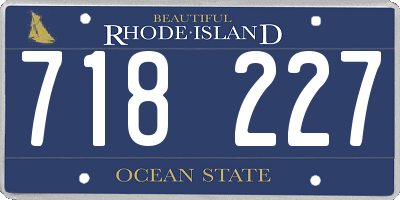 RI license plate 718227