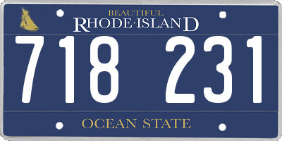 RI license plate 718231