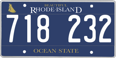 RI license plate 718232
