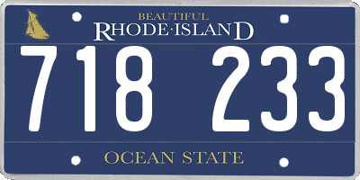RI license plate 718233