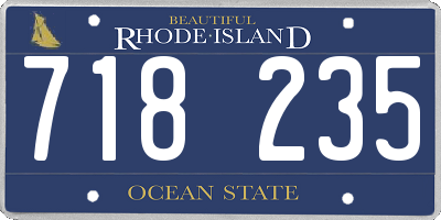 RI license plate 718235