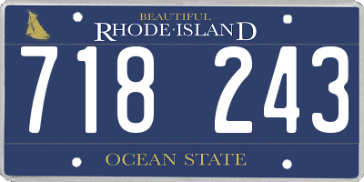 RI license plate 718243
