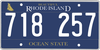 RI license plate 718257