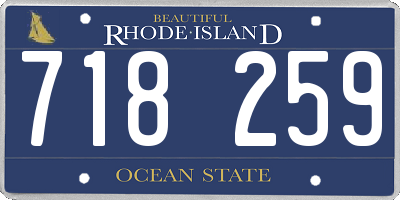 RI license plate 718259