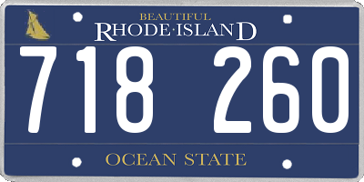 RI license plate 718260
