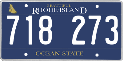 RI license plate 718273