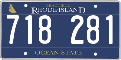 RI license plate 718281
