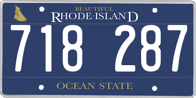 RI license plate 718287