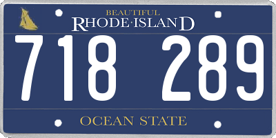 RI license plate 718289