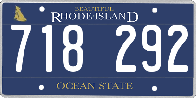 RI license plate 718292