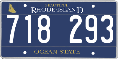 RI license plate 718293