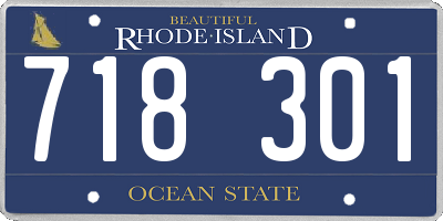 RI license plate 718301