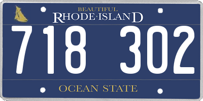 RI license plate 718302