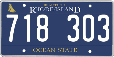 RI license plate 718303