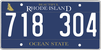 RI license plate 718304