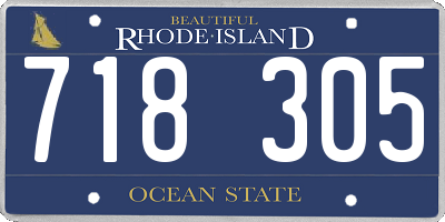 RI license plate 718305