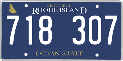 RI license plate 718307