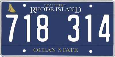 RI license plate 718314