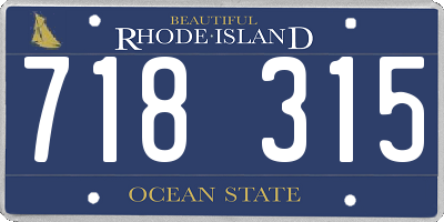 RI license plate 718315