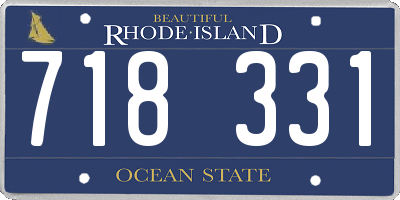 RI license plate 718331