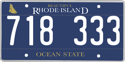 RI license plate 718333