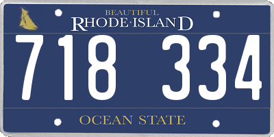 RI license plate 718334