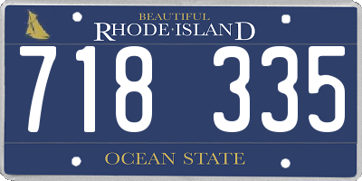 RI license plate 718335