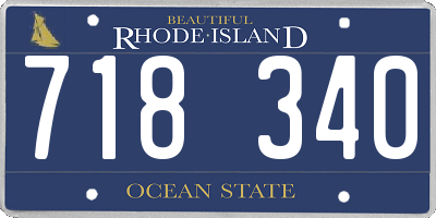 RI license plate 718340