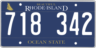 RI license plate 718342