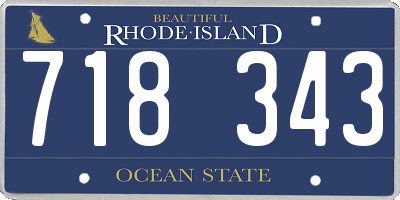 RI license plate 718343