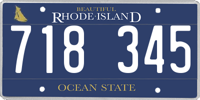 RI license plate 718345