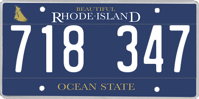 RI license plate 718347