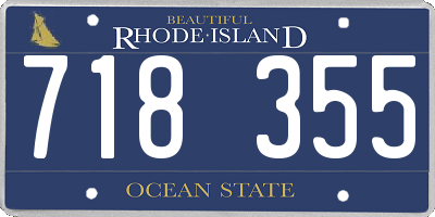 RI license plate 718355