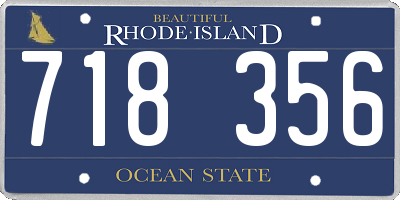RI license plate 718356
