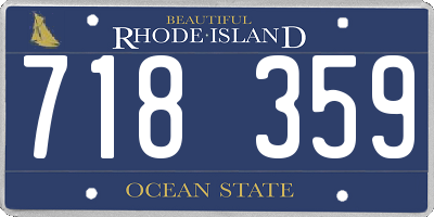 RI license plate 718359