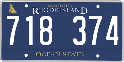 RI license plate 718374
