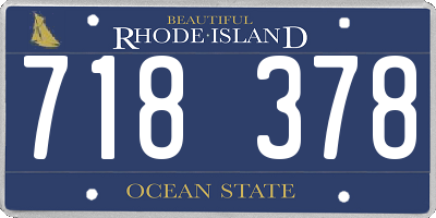 RI license plate 718378