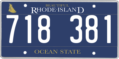 RI license plate 718381