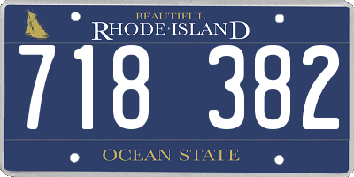 RI license plate 718382