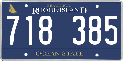 RI license plate 718385