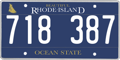 RI license plate 718387