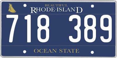 RI license plate 718389