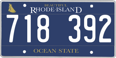 RI license plate 718392