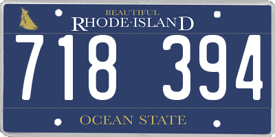 RI license plate 718394