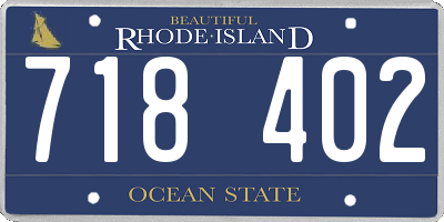 RI license plate 718402