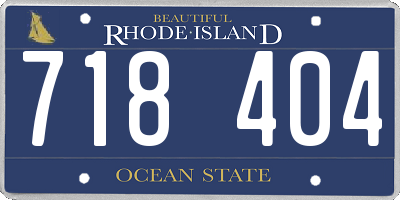 RI license plate 718404