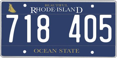 RI license plate 718405