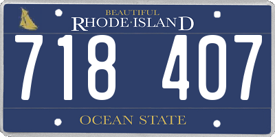 RI license plate 718407