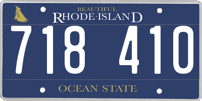 RI license plate 718410