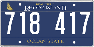 RI license plate 718417